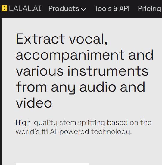 lalal 从任意音频中提取人声伴奏