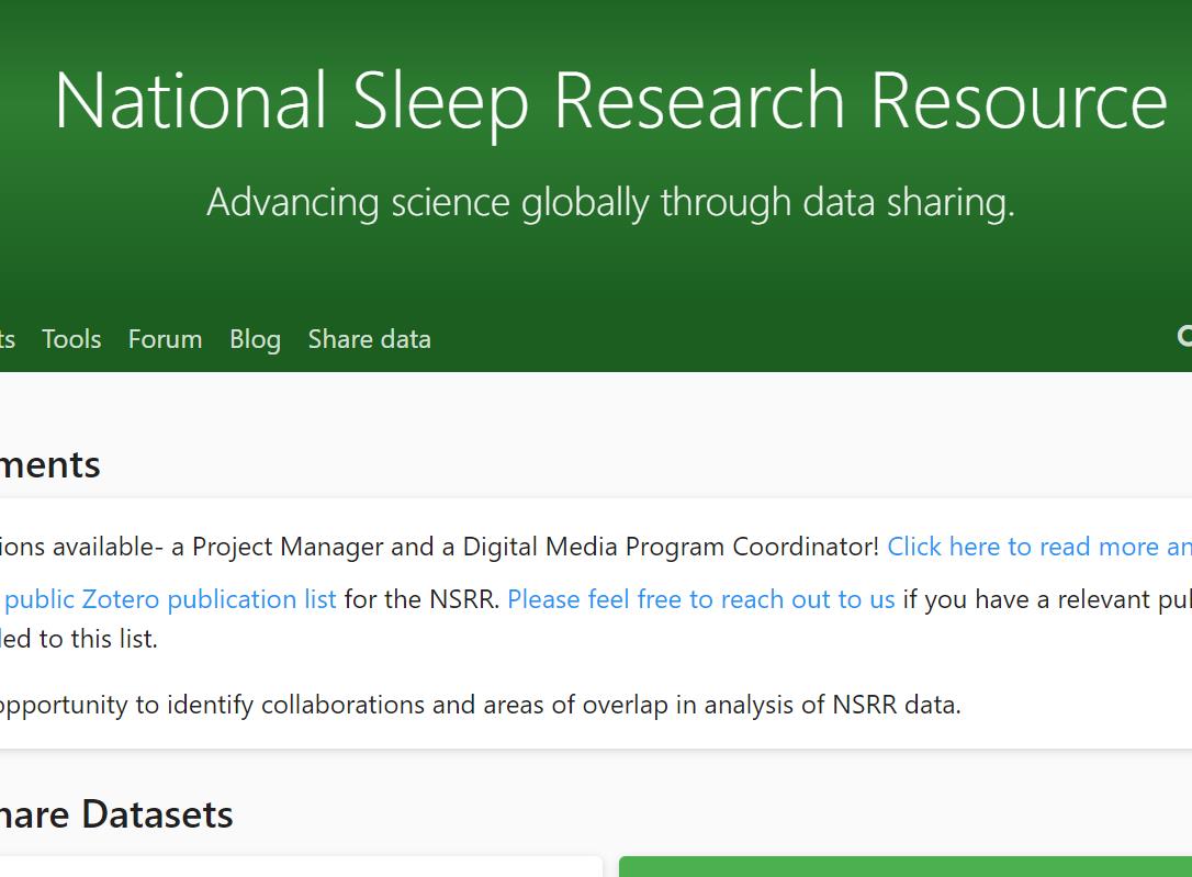NSRR 大量睡眠数据下载
