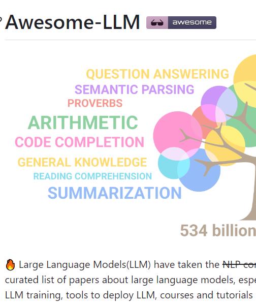 Awesome-LLM 论文、工具、资源