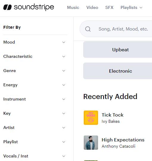 soundstripe 免费的音乐和视频